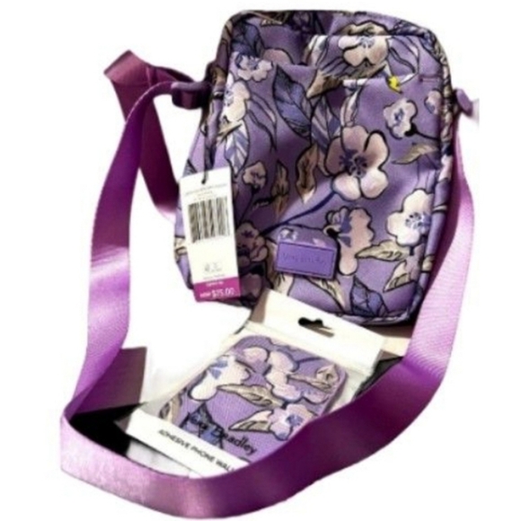 Vera Bradley Purple Floral Bag and Phone Case Set - Picture 5 of 9